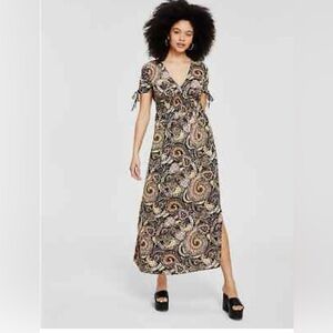Bar Ill Paisley-Print V-Neck Maxi
Summer Dress Black XS